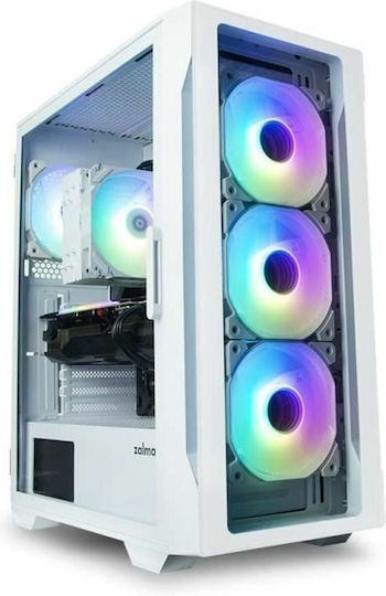 Zalman i3 Neo TG Gaming Midi Tower Κουτί Υπολογιστή με Πλαϊνό Παράθυρο και RGB Φωτισμό Λευκό