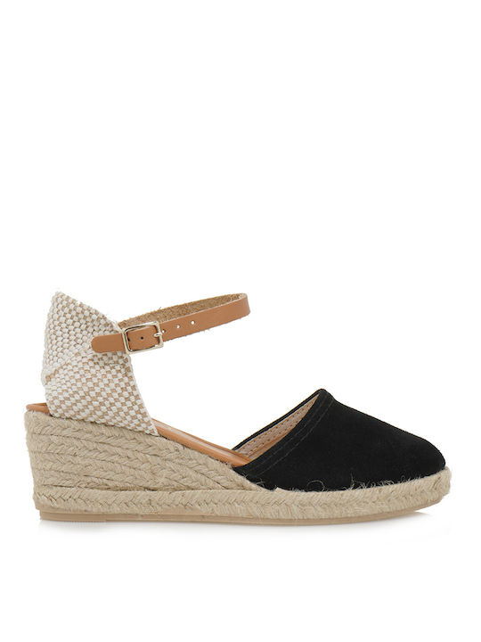 Espadrilles Platforme dama în stil espadrile Negre