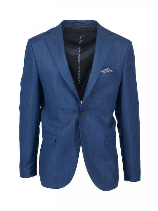 Freeman Clothing Ανδρικό Σακάκι με Κανονική Εφαρμογή Blue