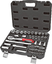 Proline 58856 Ratschen- und Steckschlüssel-Set 1/2" 56 Stück Proline 58856 Ratschen- und Steckschlüssel-Set 1/2" 56 Stück