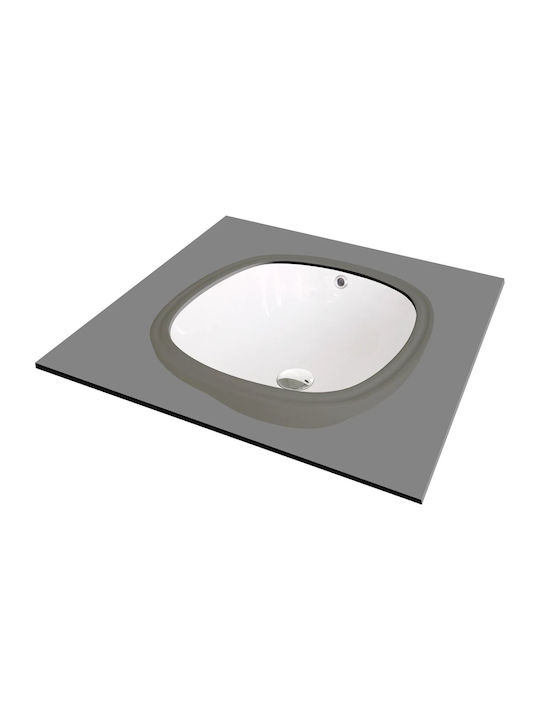 Deante Countertop Sink Porcelain 38x38x19.2cm Gray