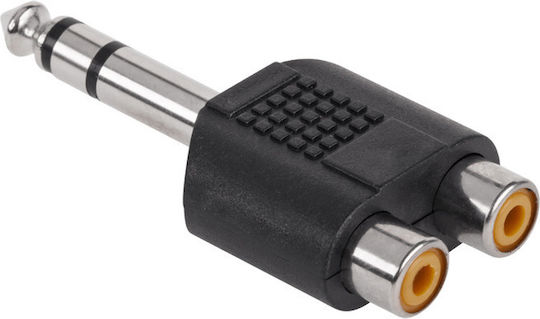 398471 Ανταπτορας 6.35mm Stereo 2x Rca M F
