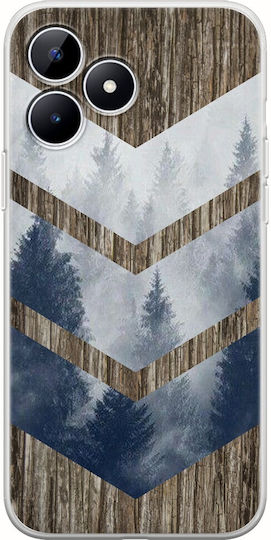 Chevron Wood Задна корица Силикон Многоцветен (Realme Note 50)