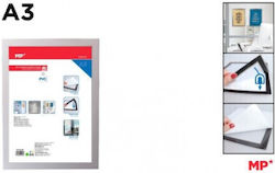 Самозалепващ се държач за бележки A3 Mp Pa148-a3p магнитна рамка сребриста