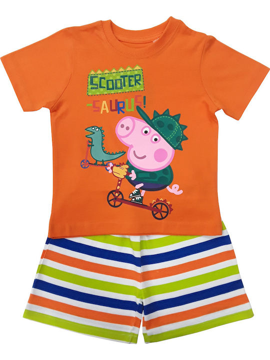 Peppa Pig Παιδική Πιτζάμα Καλοκαιρινή Πορτοκαλί George