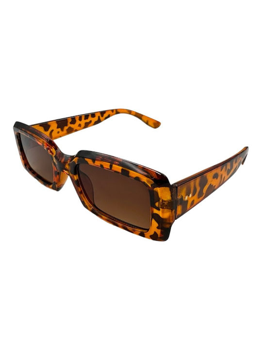 V-store Sunglasses with Brown Tartaruga Plastic Frame and Brown Lens 5502TART
