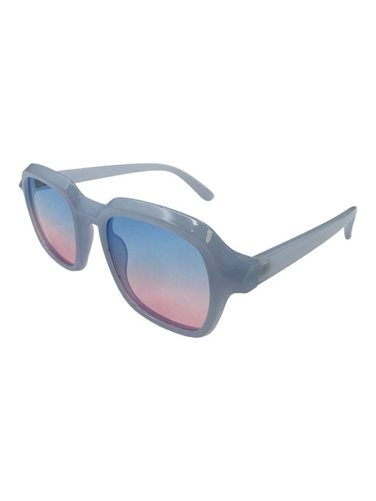 V-store Sunglasses with Blue Plastic Frame and Multicolour Gradient Lens 5006BLUE