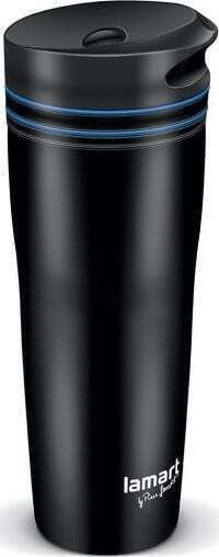 Lamart Ποτήρι Θερμός Ανοξείδωτο / Πλαστικό 360ml Black/Blue