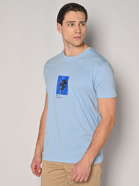 Brokers Jeans T-shirt Bărbătesc cu Mânecă Scurtă Albastru deschis