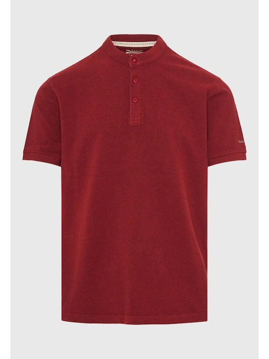 Funky Buddha Herren Shirt Kurzarm Polo Rot