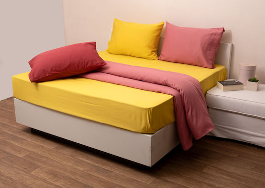 Anna Riska Παπλωματοθήκη Βαμβακοσατέν Μονή 160x240 Fashion Yellow