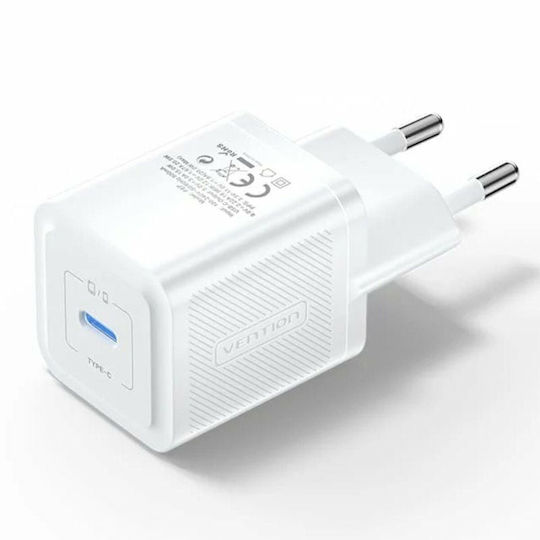 Vention Vention GaN Wireless Charger with USB-C 20W Power Delivery and Quick Charge 3.0 White