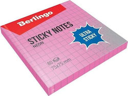 Berlingo Self-Adhesive Memo Pad 75x75 Pink Plaid 80 Pieces Berlingo Self-Adhesive Memo Pad 75x75 Pink Plaid 80 Pieces