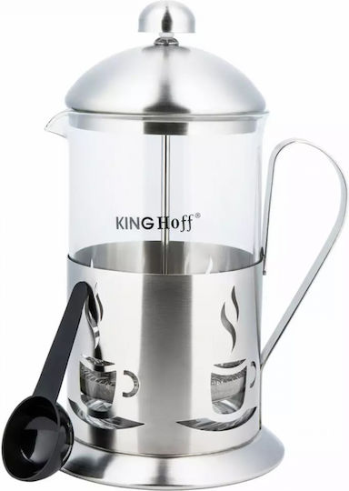 KING Hoff Manual Filter Coffee Maker Stainless Steel Silver 600ml