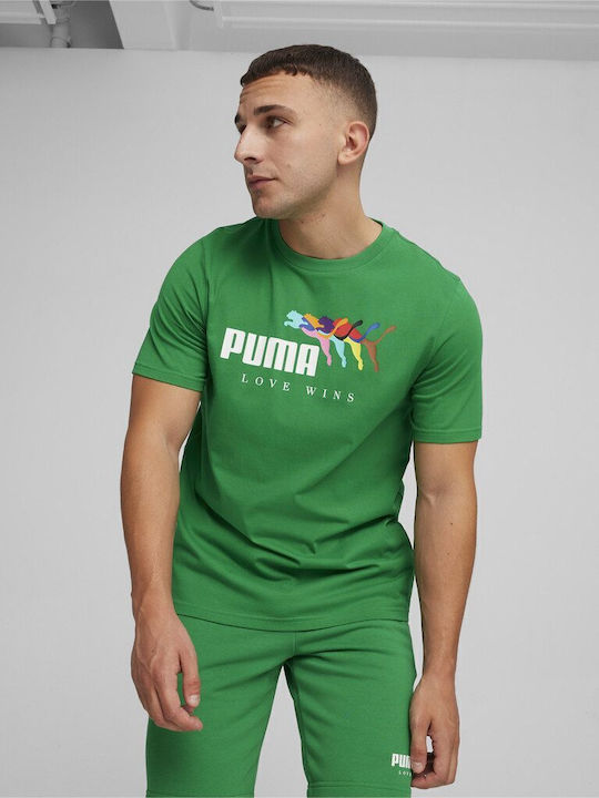 Puma Bărbați T-shirt Sportiv cu Mânecă Scurtă Green