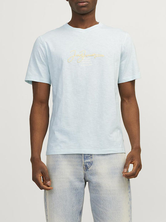 Jack & Jones Branding T-shirt Bărbătesc cu Mânecă Scurtă Skyblue