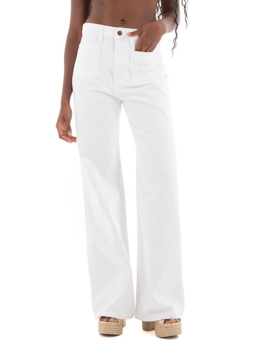 Ralph Lauren Women's High-waisted Cotton Trousers White