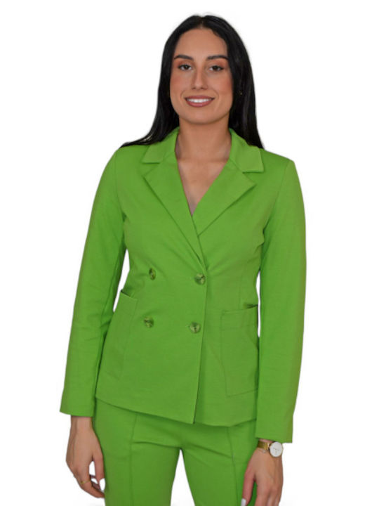 Morena Spain Women's Double Breasted Blazer Green