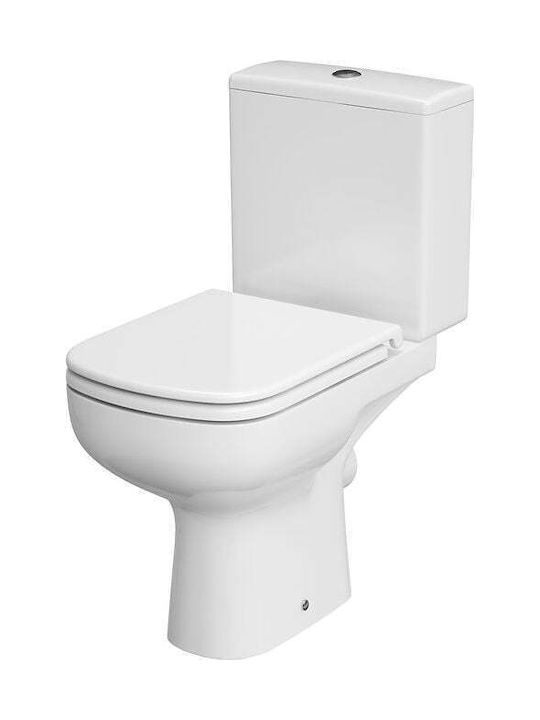 Cersanit Stehende Toilette Randlos mit Spülung mit Deckel Duroplast Weiße