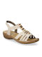 Women's Flat Sandals in Beige Color