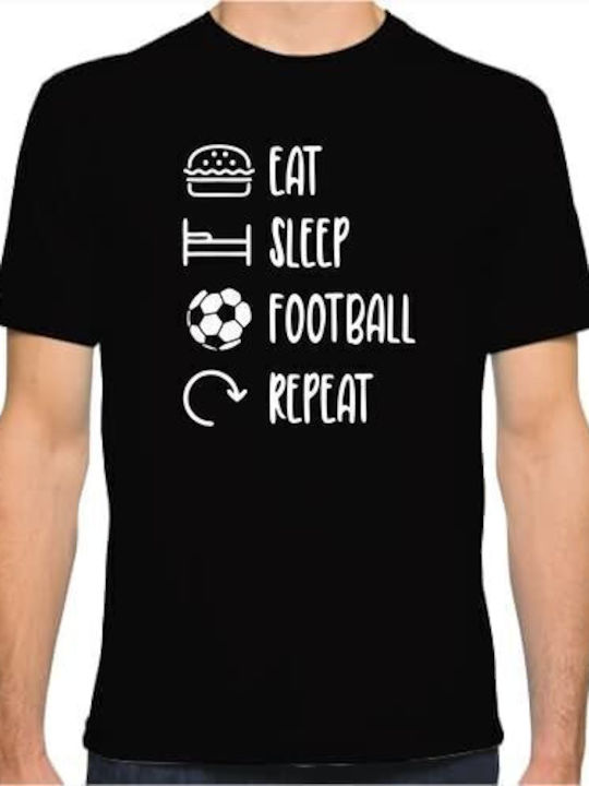 Ανδρικό Tshirt Eat Sleep Football Repeat