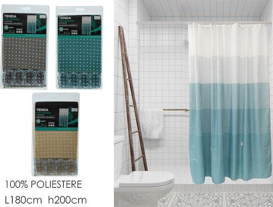 ArteLibre Dots Shower Curtain Fabric 180x200cm In 3 Colors