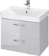 Cersanit Lara Slim 60 Πάγκος χωρίς Νιπτήρα Μ59.4xΒ37.5xΥ46cm Grey