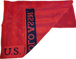 U.S. Polo Assn. Πετσέτα Θαλάσσης Βαμβακερή Κόκκινη 170x100εκ.
