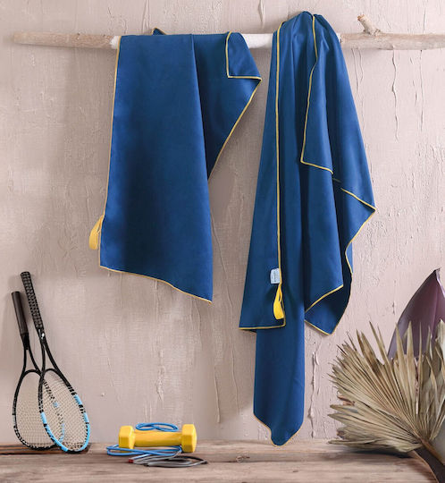 Rythmos Πετσέτα Microfiber Σώματος Μπλε 160x90εκ.