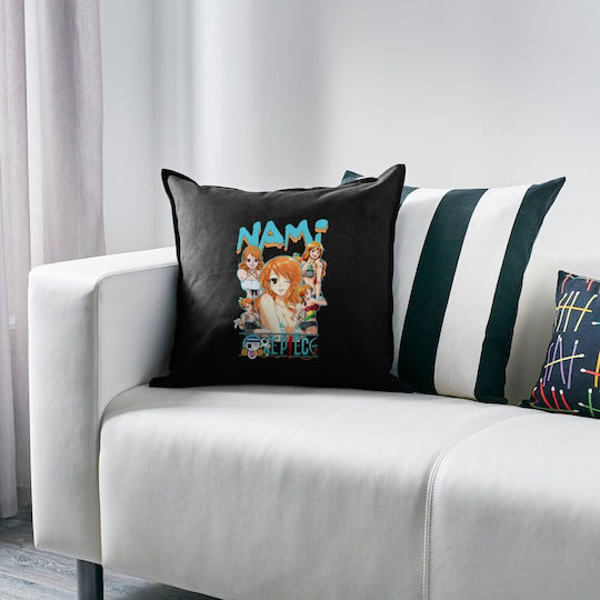Nami Einzelstück Sofa Kissen Schwarz 100% Baumwollfüllung inklusive 50x50cm
