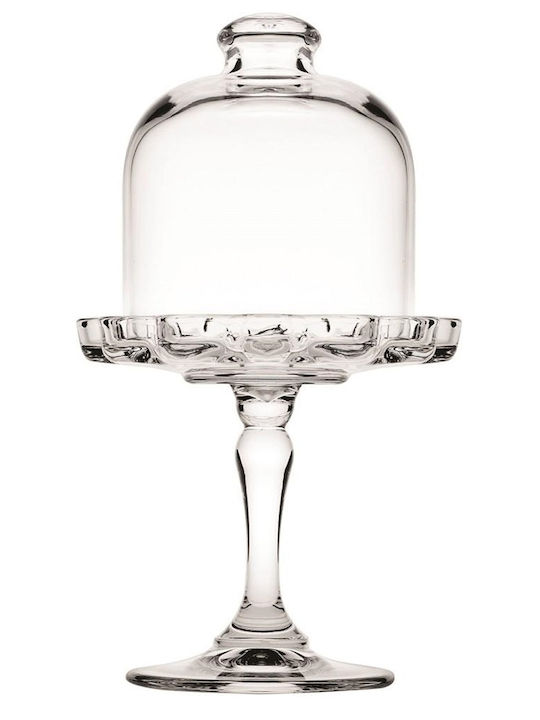 Pasabahce Tortieră Sticlă cu Capac și Picior Transparent 18x18buc