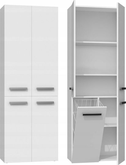 Topeshop Nel 1k Dd Cabinet de coloană pentru baie Etaj M174xL60xH30cm Alb