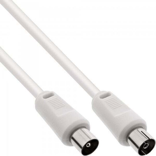 InLine Καλώδιο Κεραίας Coax male - Coax female Λευκό 10m (69410) 1τμχ