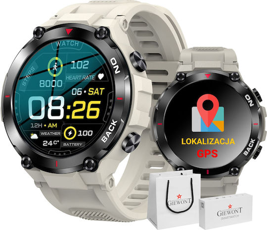 Giewont GW460 Smartwatch με Παλμογράφο (Light Stone)