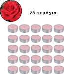 Lumânări mici cu Aromă de Rose în Culoare Roz (până la 4 Ore de Ardere ) 25buc