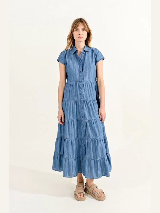 Molly Bracken Kleid mit Rüschen Blue