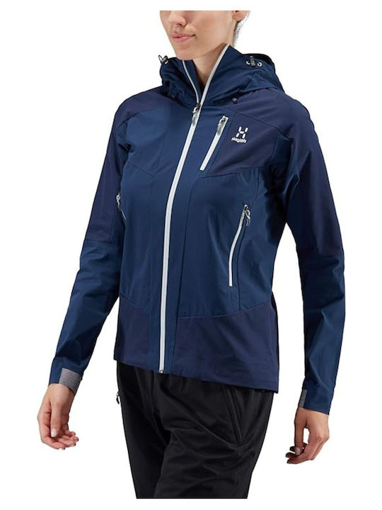 Roxy Women's Hiking Short Sports Softshell Jacket Waterproof and Windproof for Winter Navy Blue