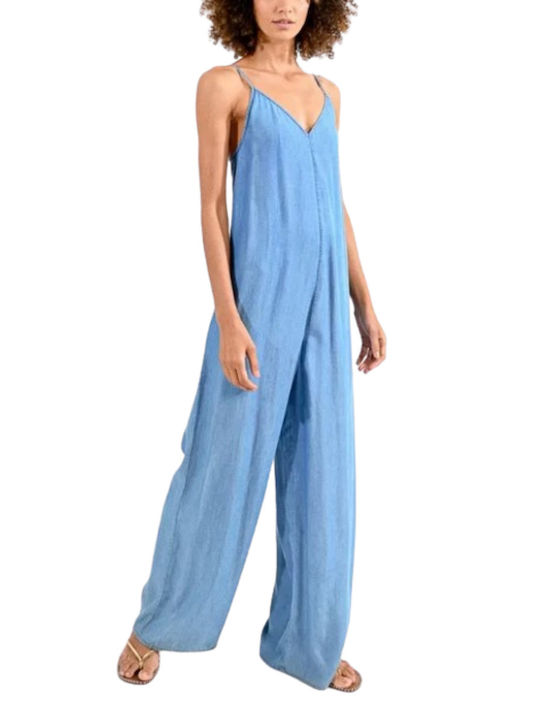 Molly Bracken Ladies Woven Jumpsuit Damen Einteiler Anzug Denim Blue