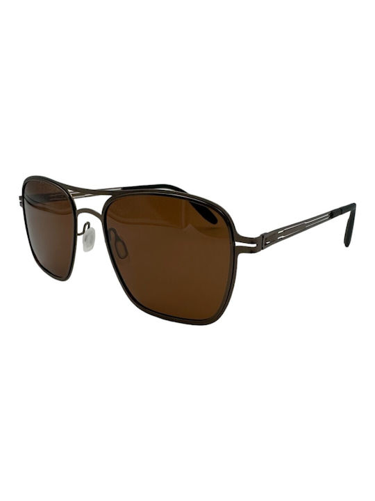 V-store Sonnenbrillen mit Gray Rahmen und Braun Polarisiert Spiegel Linse POL018BROWN