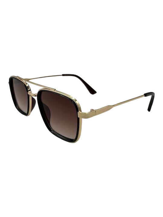 V-store Sunglasses with Brown Metal Frame and Brown Gradient Lens 80-802-05