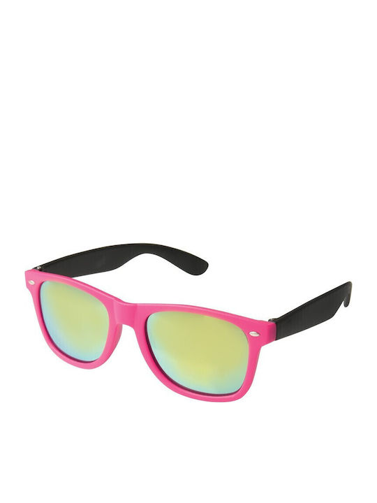 V-store Unisex-Sonnenbrille mit Kunststoffrahmen Neon Pink Black Spiegel