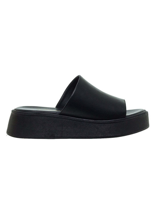 Carad Shoes Leder Damen Flache Sandalen in Schwarz Farbe