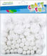 Craft with Fun Pom Pom Craft White Set of 43pcs