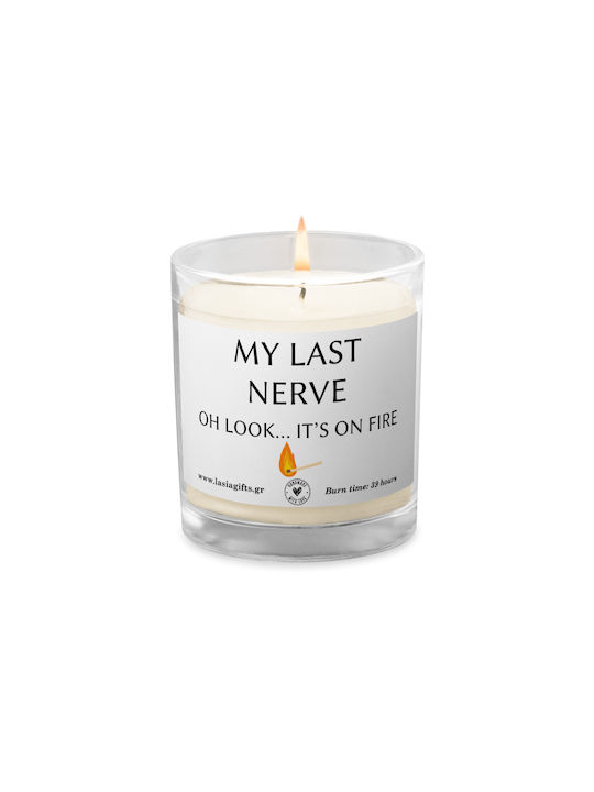 Lumanare aromatica facuta manual in borcan "My Last Nerve Oh Look It's On Fire" 39 ore 230ml Aroma de Vanilie Nr. 5