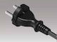 Plastrol Power Cord Type H05RR-F with Cable Properties 2x1mm² in Black Colour 1m