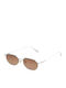 AV Sunglasses Daria Women's Sunglasses with White Metal Frame and Brown Lens