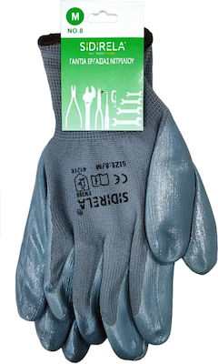 Νο 10 Gloves for Work Gray Nitrile 1pcs