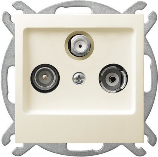 Ospel Satelliten- und Radiobuchse Terminal in Beige Farbe GPA-GS/m/27