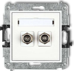 Karlik TV Antenna Socket for Satellite in White color MGF-2
