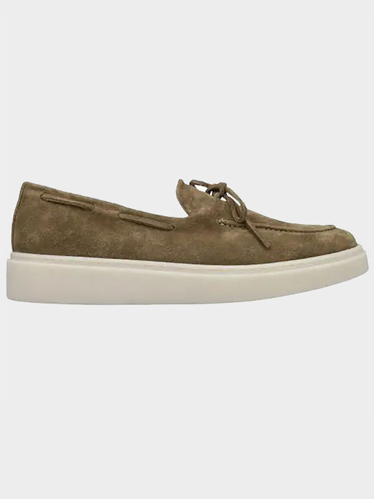 Καλογήρου Men's Suede Loafers SandyBrown